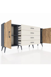 Arges Konsol 2 Raflı 4 Çekmeceli 2 Kapaklı 176x30x83 - S148M001V10A