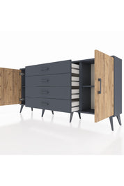 Arges Konsol 2 Raflı 4 Çekmeceli 2 Kapaklı 176x30x83 - S148M001V11A