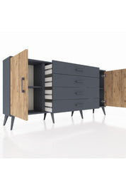 Arges Konsol 2 Raflı 4 Çekmeceli 2 Kapaklı 176x30x83 - S148M001V11A