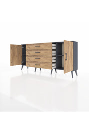 Arges Konsol 2 Raflı 4 Çekmeceli 2 Kapaklı 176x30x83 - S148M001V12A