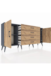 Arges Konsol 2 Raflı 4 Çekmeceli 2 Kapaklı 176x30x83 - S148M001V12A