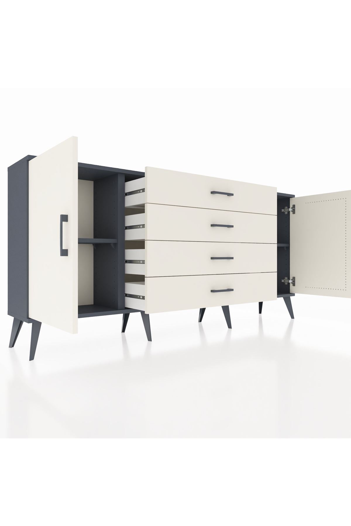 Arges Konsol 2 Raflı 4 Çekmeceli 2 Kapaklı 176x30x83 - S148M001V13A