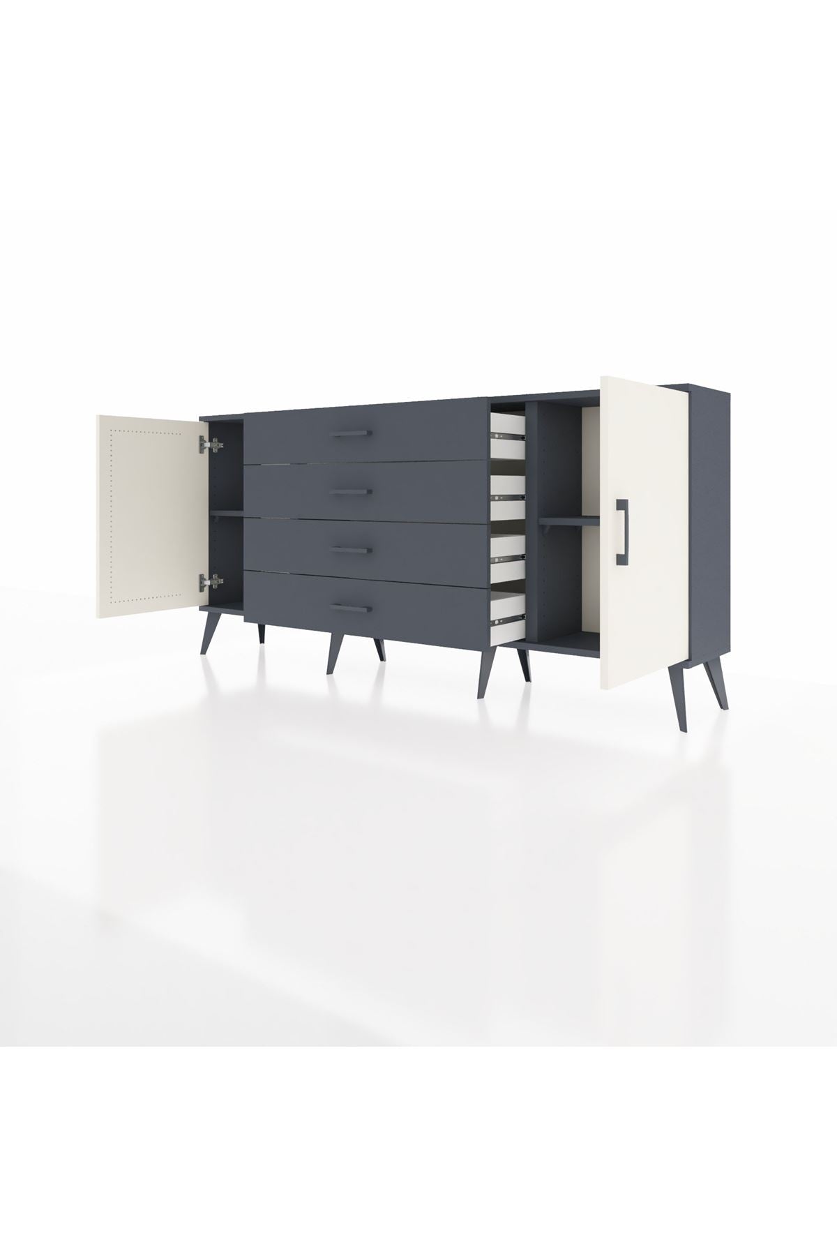 Arges Konsol 2 Raflı 4 Çekmeceli 2 Kapaklı 176x30x83 - S148M001V14A