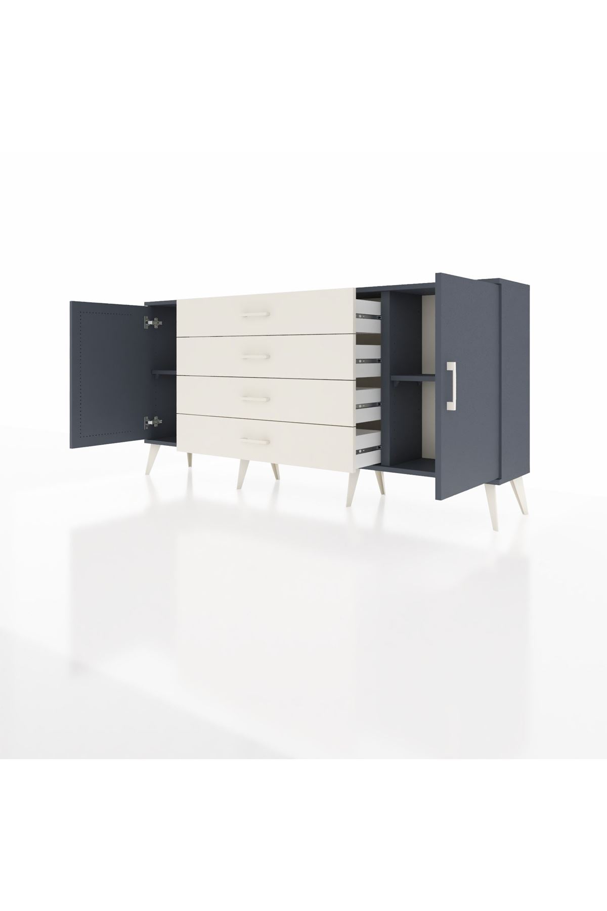 Arges Konsol 2 Raflı 4 Çekmeceli 2 Kapaklı 176x30x83 - S148M001V16A