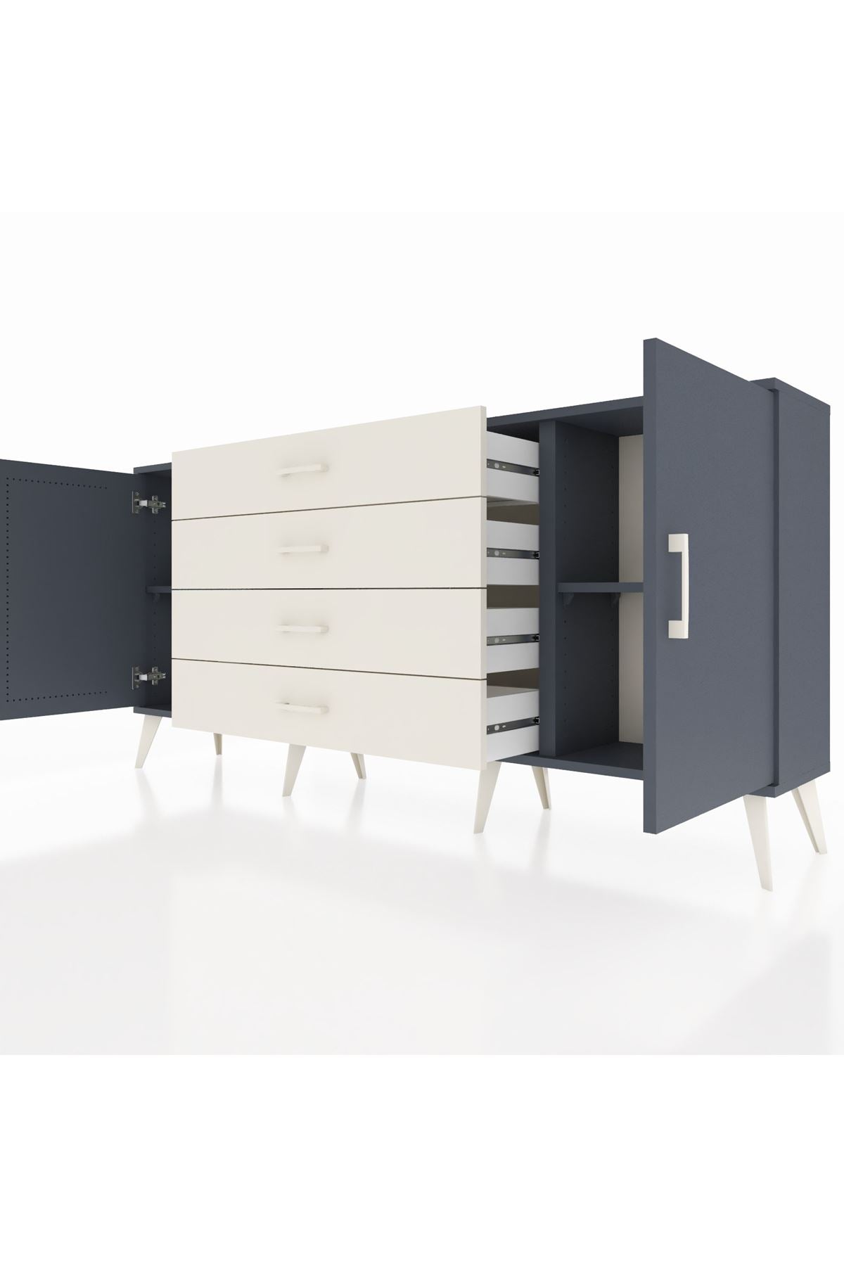 Arges Konsol 2 Raflı 4 Çekmeceli 2 Kapaklı 176x30x83 - S148M001V16A