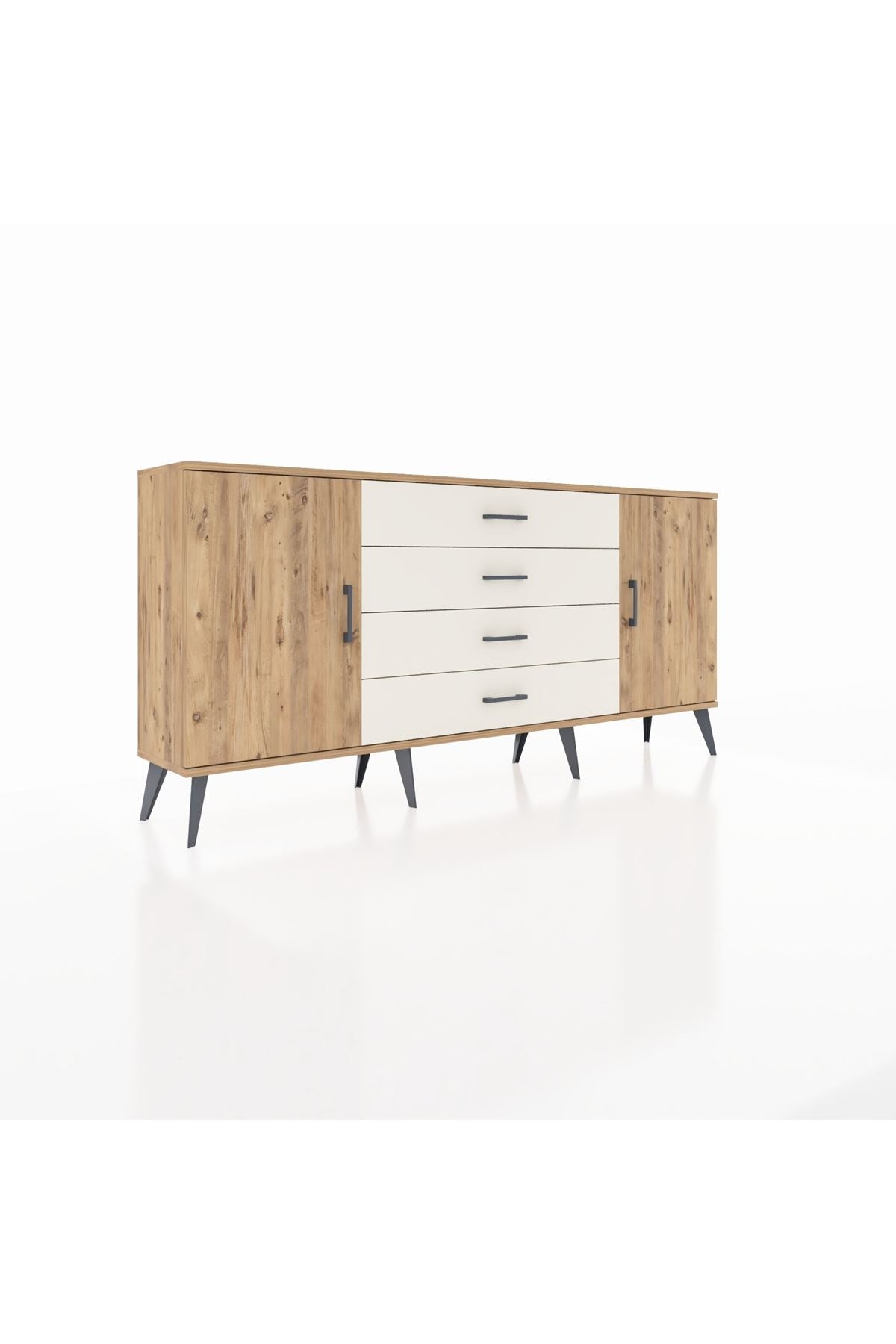 Arges Konsol 2 Raflı 4 Çekmeceli 2 Kapaklı 176x30x83 - S148M001V19A