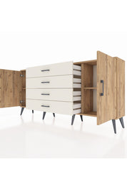 Arges Konsol 2 Raflı 4 Çekmeceli 2 Kapaklı 176x30x83 - S148M001V19A