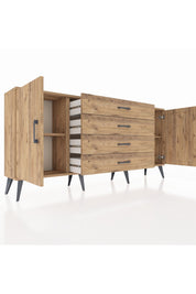 Arges Konsol 2 Raflı 4 Çekmeceli 2 Kapaklı 176x30x83 - S148M001V21A