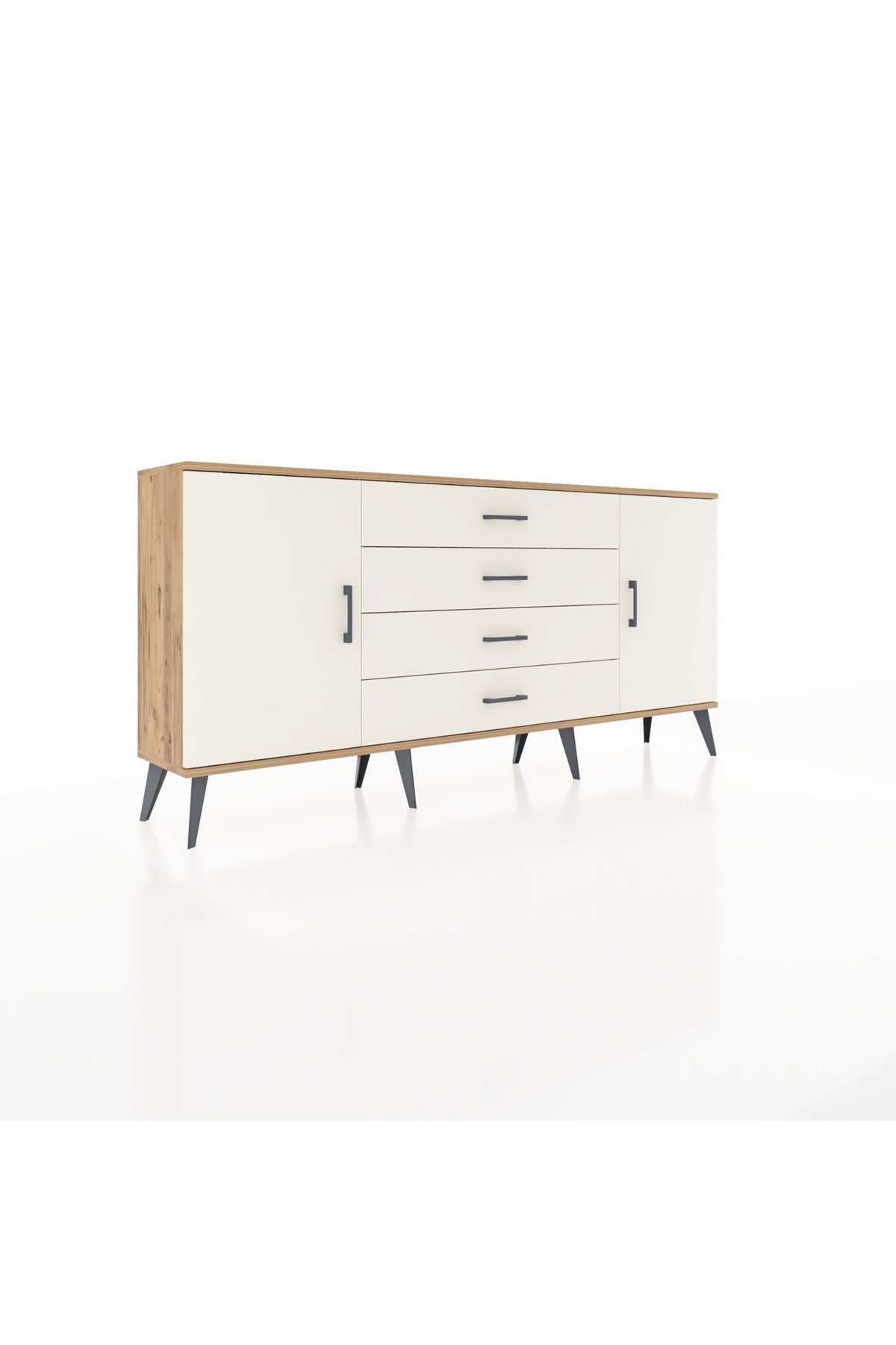 Arges Konsol 2 Raflı 4 Çekmeceli 2 Kapaklı 176x30x83 - S148M001V22A