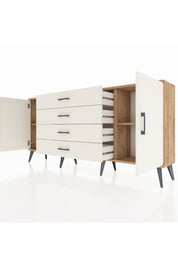 Arges Konsol 2 Raflı 4 Çekmeceli 2 Kapaklı 176x30x83 - S148M001V22A