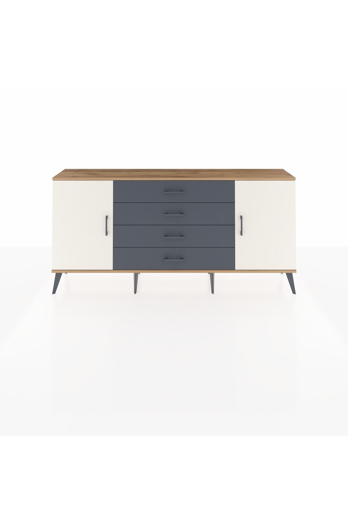 Arges Konsol 2 Raflı 4 Çekmeceli 2 Kapaklı 176x30x83 - S148M001V23A