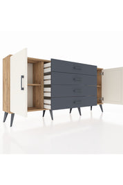 Arges Konsol 2 Raflı 4 Çekmeceli 2 Kapaklı 176x30x83 - S148M001V23A