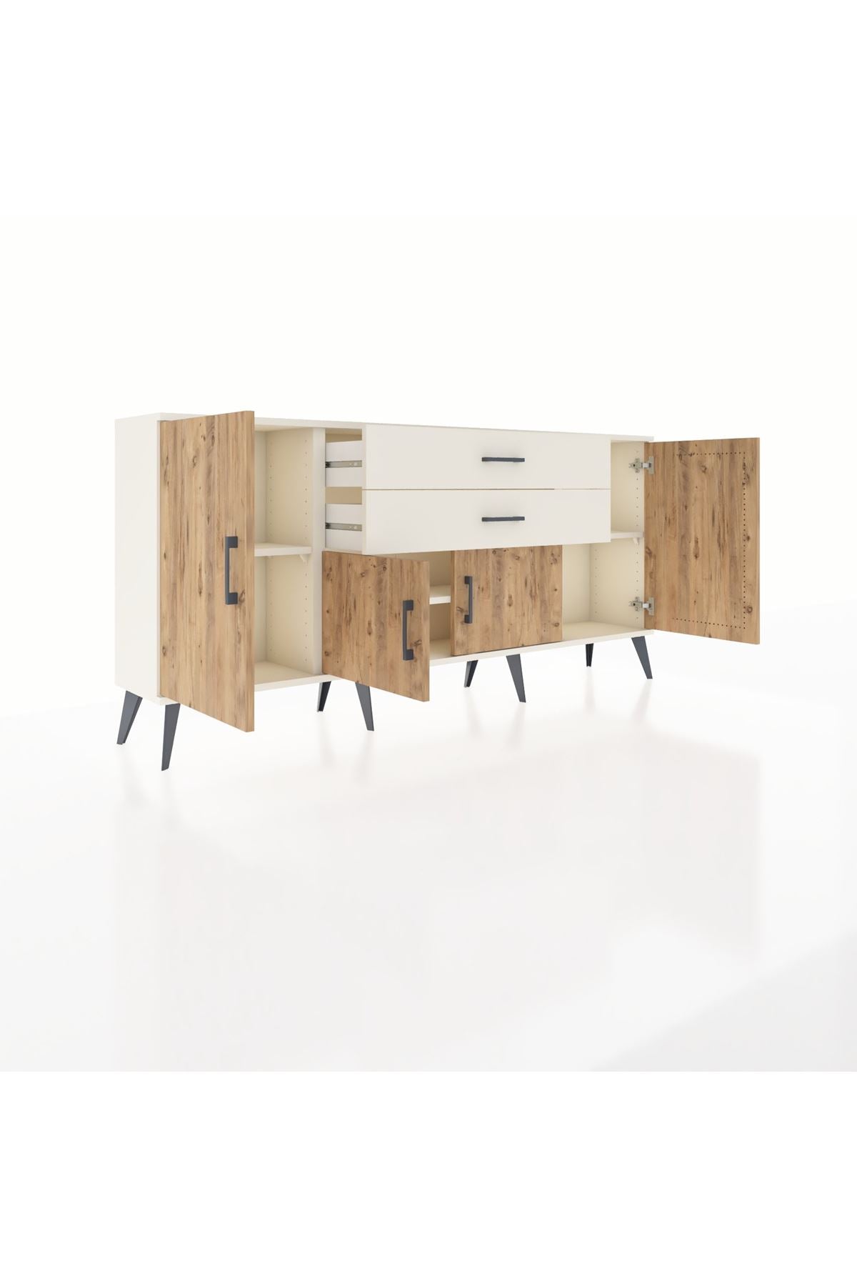 Arges Konsol 3 Raflı 2 Çekmeceli 4 Kapaklı 176x30x83 - S148M002V01A