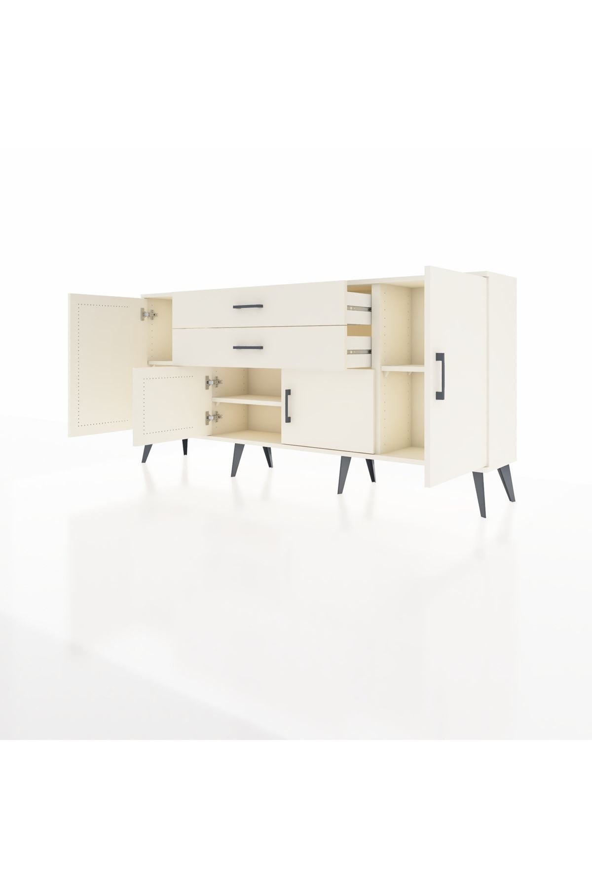 Arges Konsol 3 Raflı 2 Çekmeceli 4 Kapaklı 176x30x83 - S148M002V04A