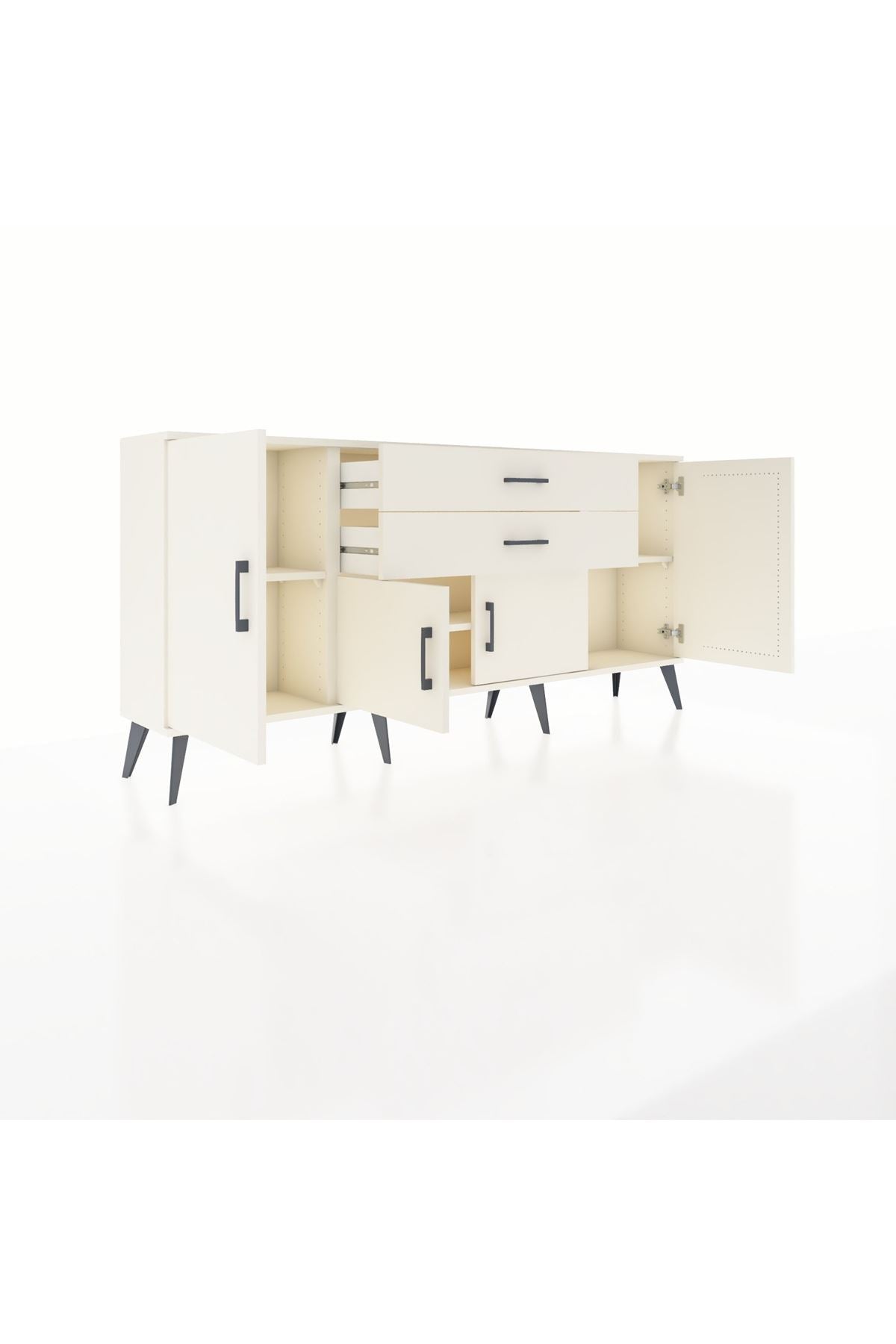 Arges Konsol 3 Raflı 2 Çekmeceli 4 Kapaklı 176x30x83 - S148M002V04A