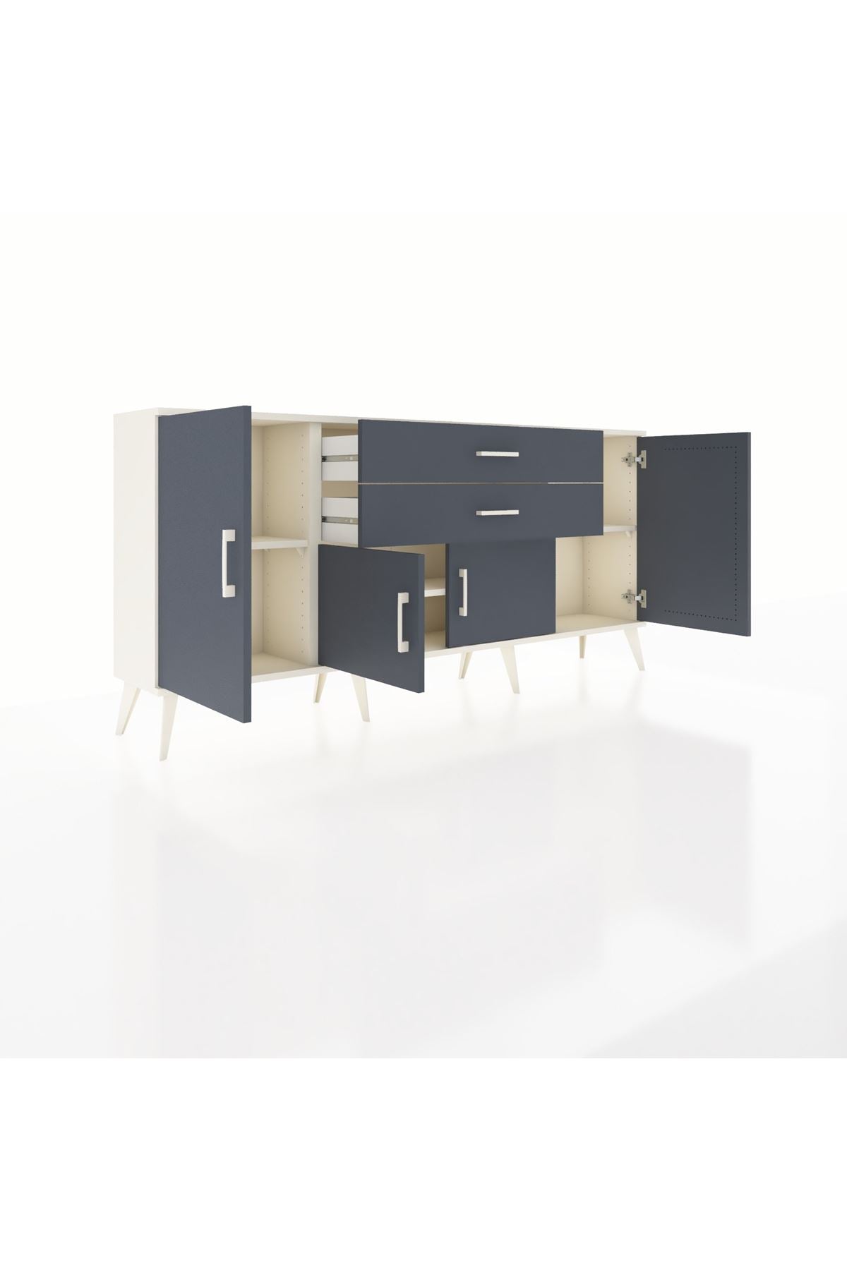 Arges Konsol 3 Raflı 2 Çekmeceli 4 Kapaklı 176x30x83 - S148M002V08A