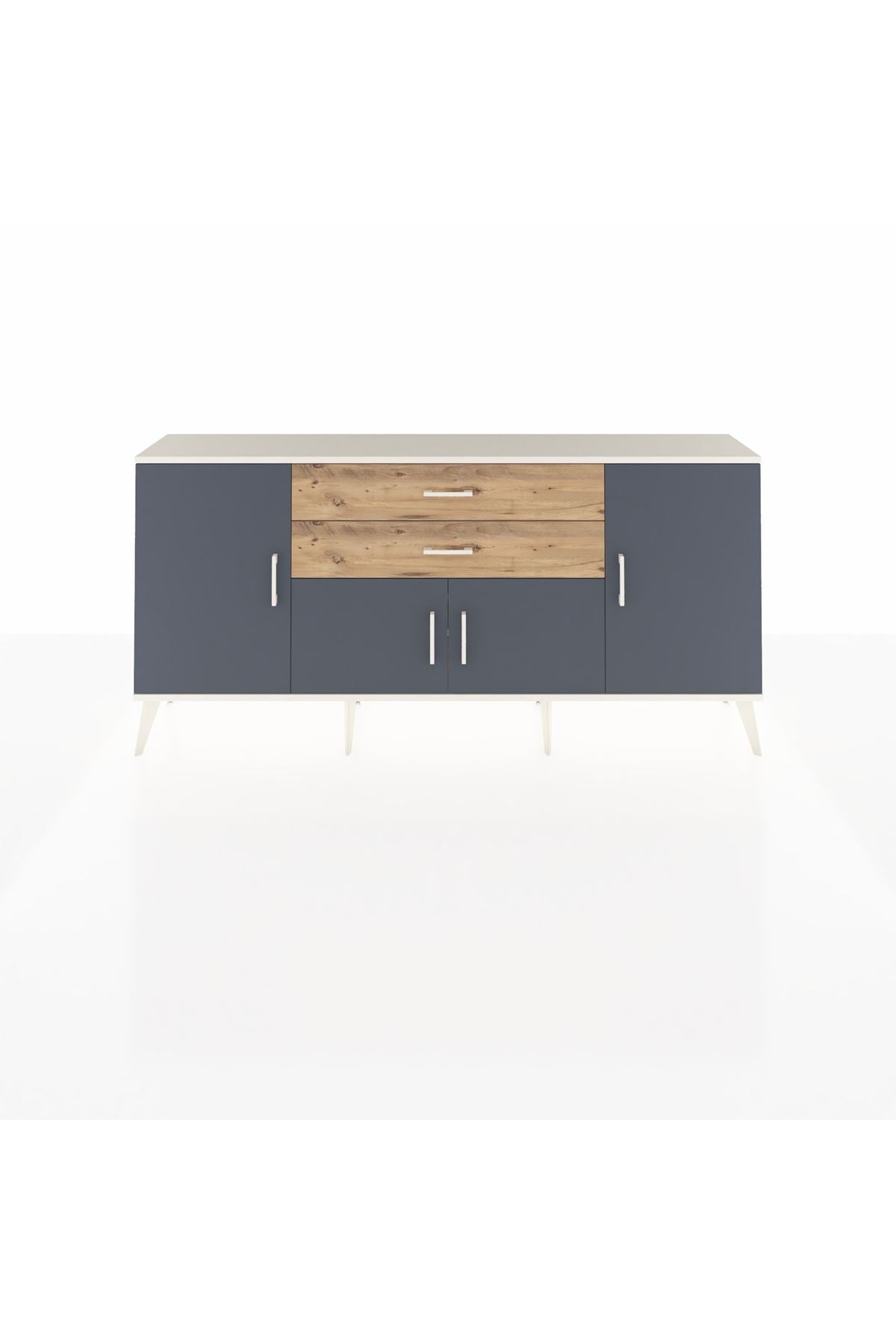 Arges Konsol 3 Raflı 2 Çekmeceli 4 Kapaklı 176x30x83 - S148M002V09A