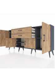 Arges Konsol 3 Raflı 2 Çekmeceli 4 Kapaklı 176x30x83 - S148M002V12A
