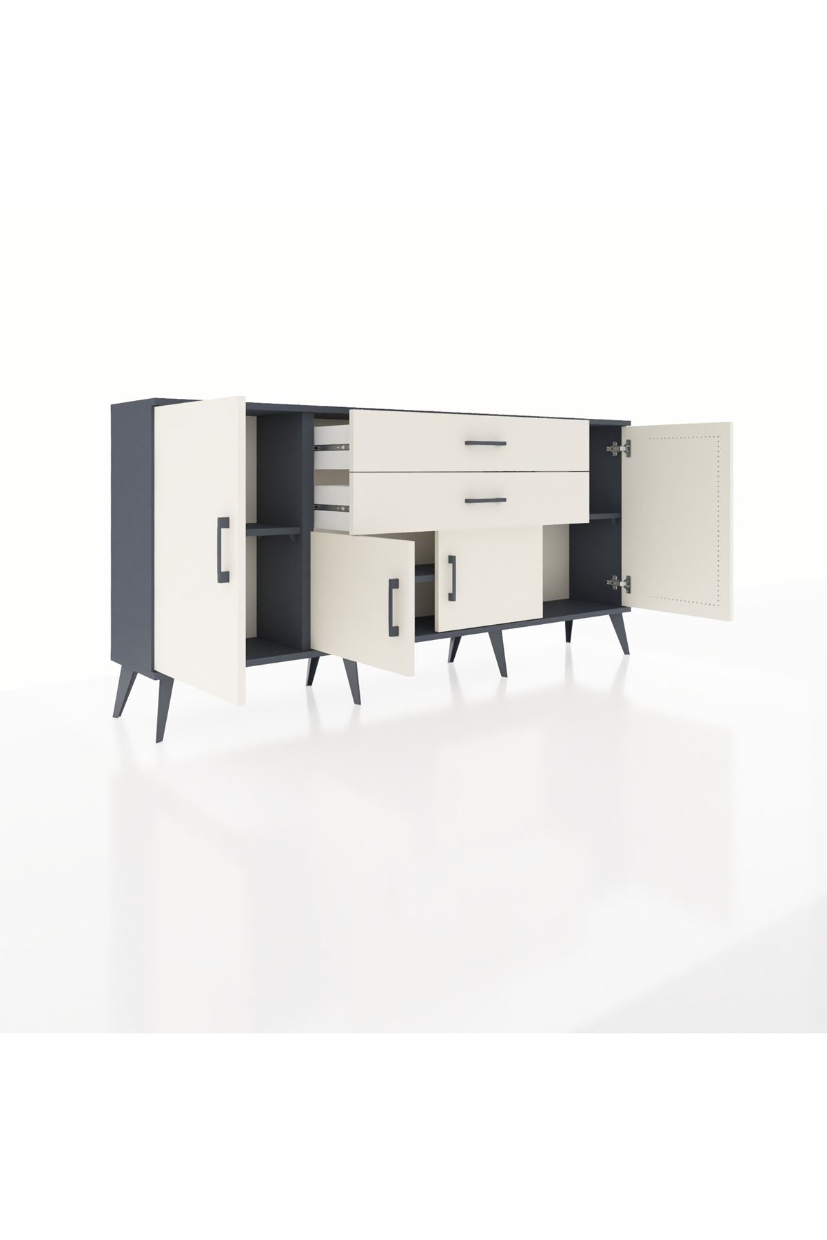 Arges Konsol 3 Raflı 2 Çekmeceli 4 Kapaklı 176x30x83 - S148M002V13A