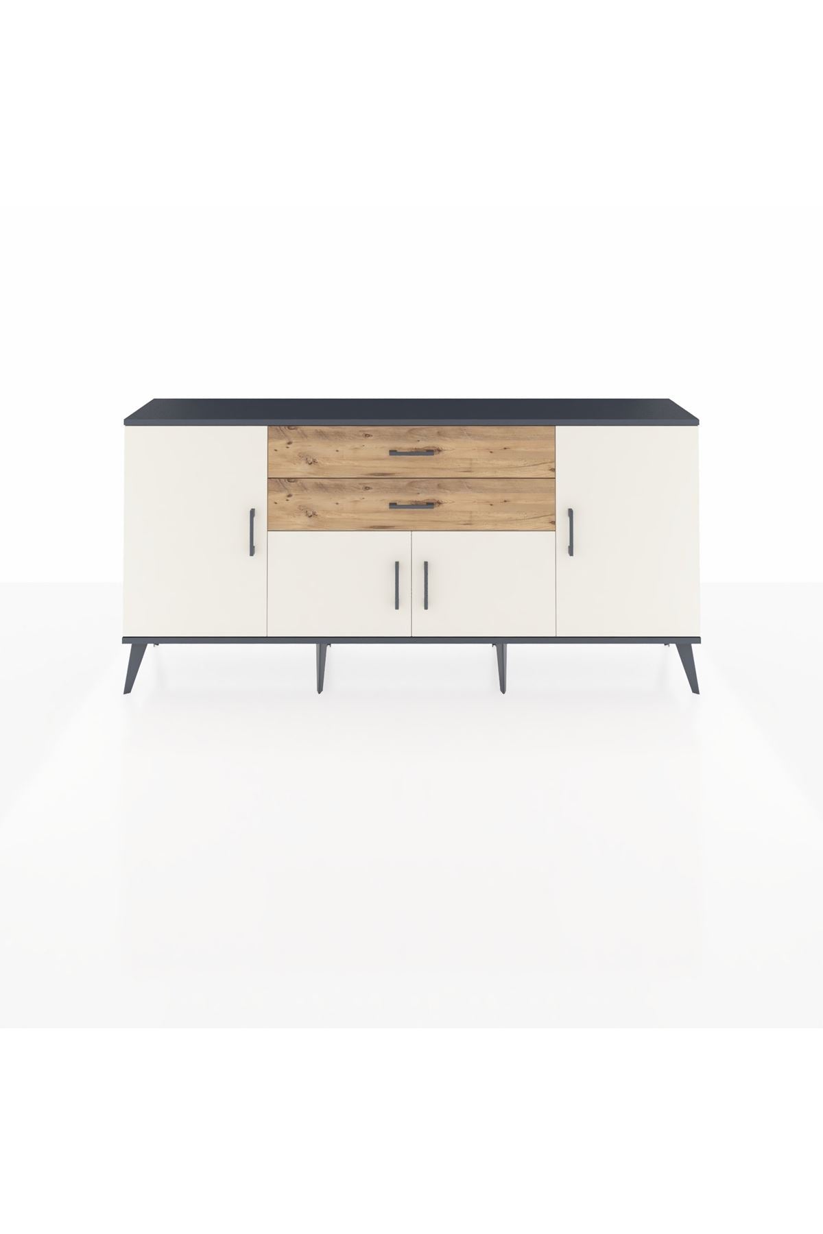 Arges Konsol 3 Raflı 2 Çekmeceli 4 Kapaklı 176x30x83 - S148M002V15A