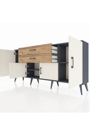 Arges Konsol 3 Raflı 2 Çekmeceli 4 Kapaklı 176x30x83 - S148M002V15A