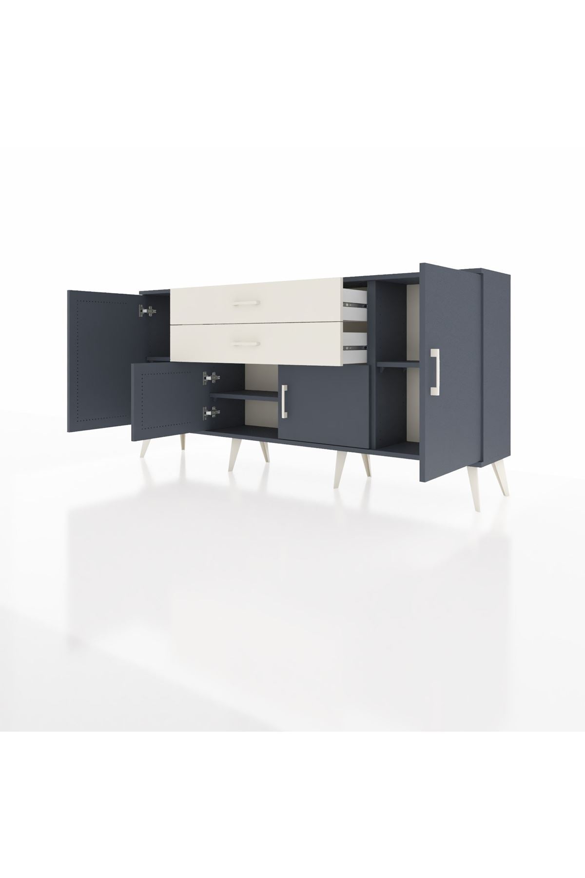Arges Konsol 3 Raflı 2 Çekmeceli 4 Kapaklı 176x30x83 - S148M002V16A