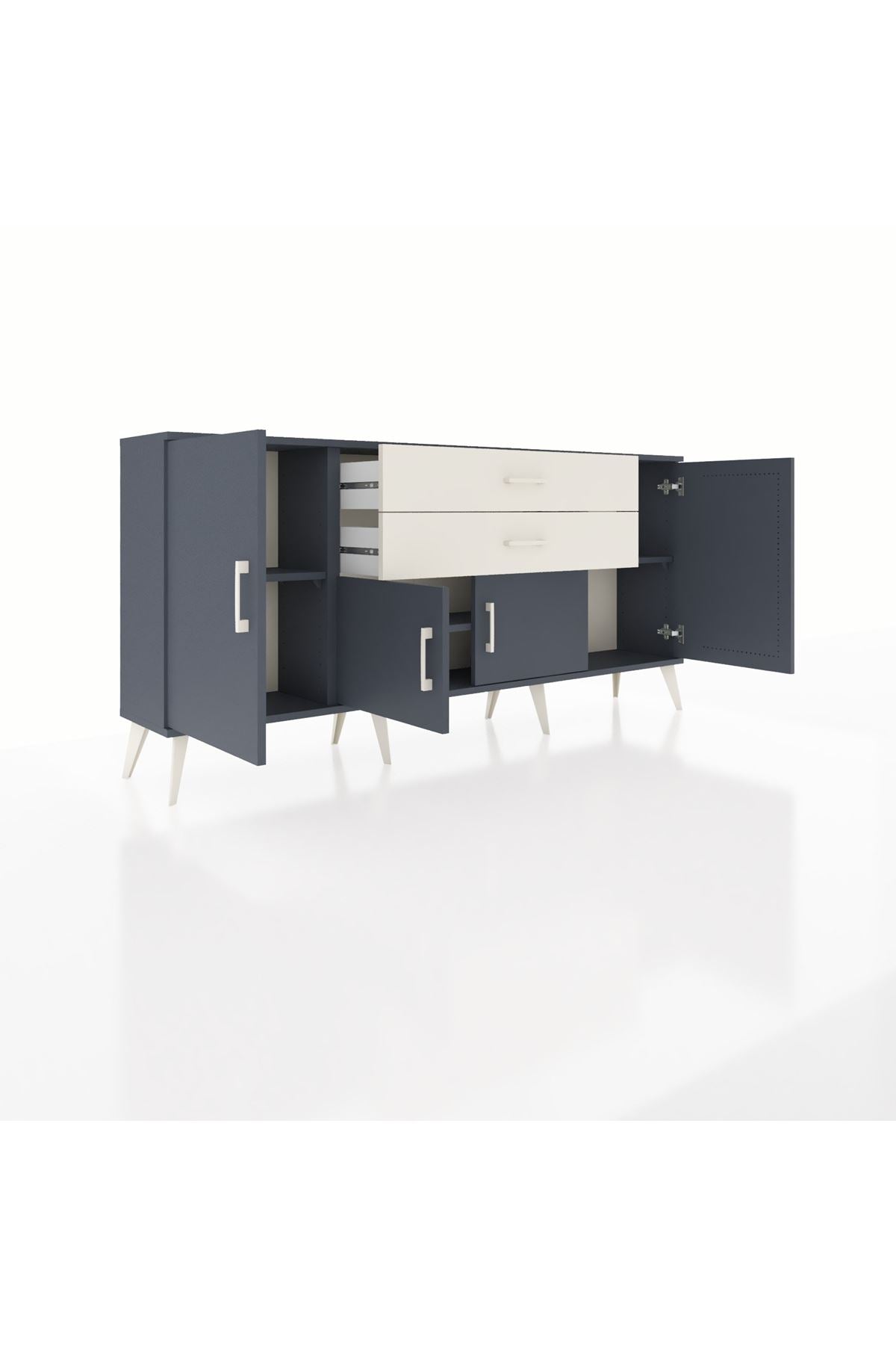 Arges Konsol 3 Raflı 2 Çekmeceli 4 Kapaklı 176x30x83 - S148M002V16A