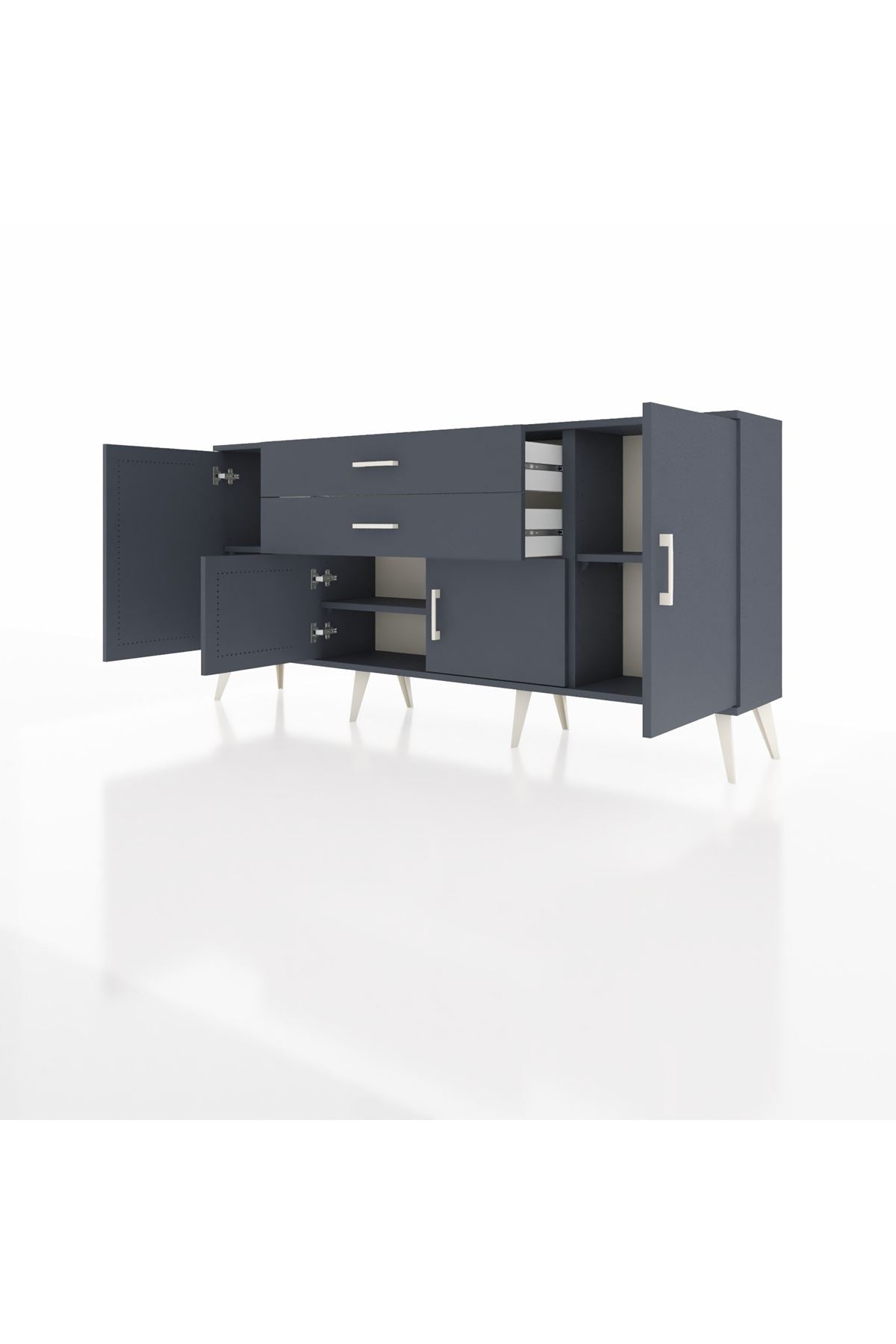 Arges Konsol 3 Raflı 2 Çekmeceli 4 Kapaklı 176x30x83 - S148M002V17A