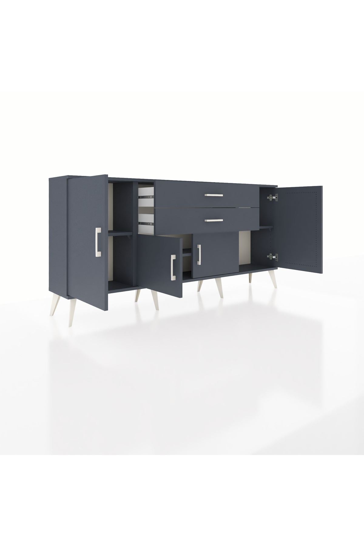 Arges Konsol 3 Raflı 2 Çekmeceli 4 Kapaklı 176x30x83 - S148M002V17A