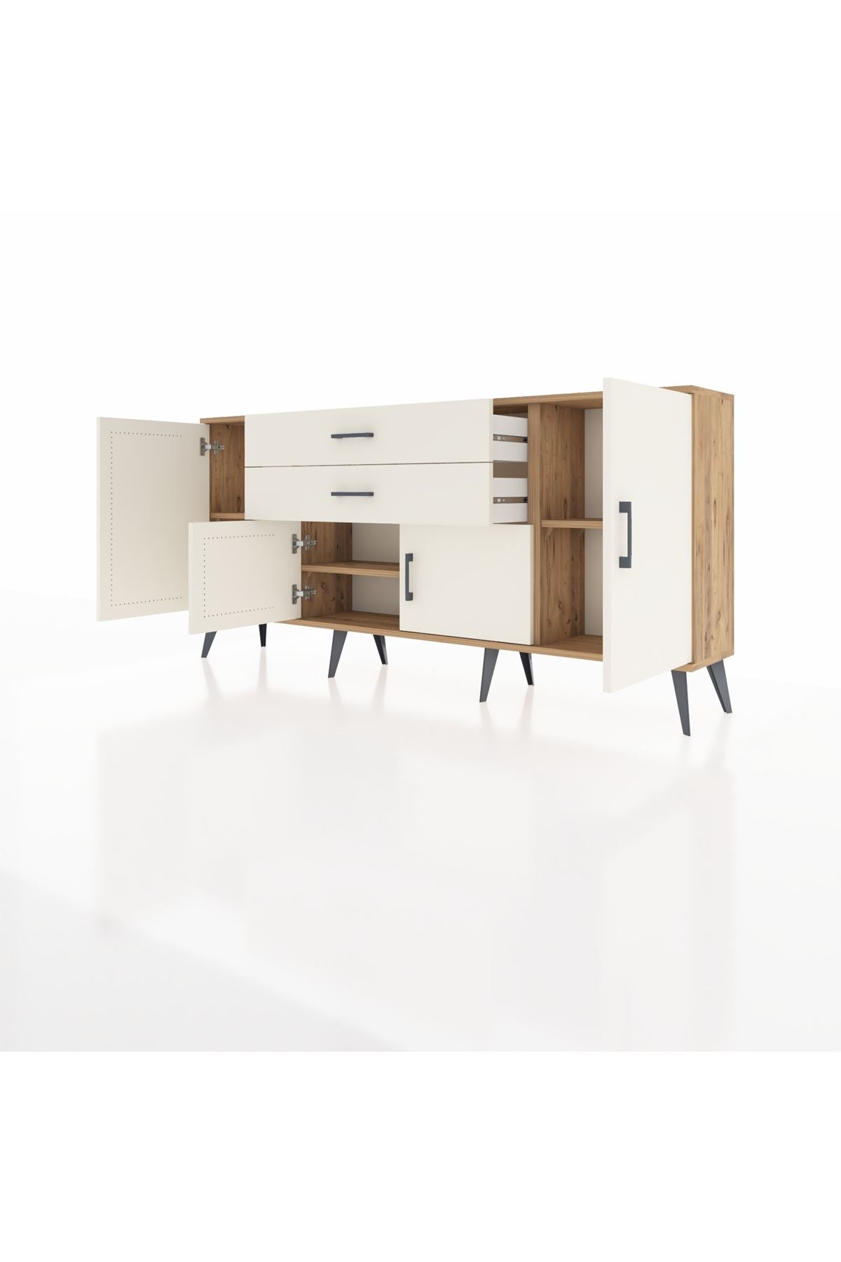 Arges Konsol 3 Raflı 2 Çekmeceli 4 Kapaklı 176x30x83 - S148M002V22A