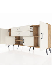 Arges Konsol 3 Raflı 2 Çekmeceli 4 Kapaklı 176x30x83 - S148M002V22A