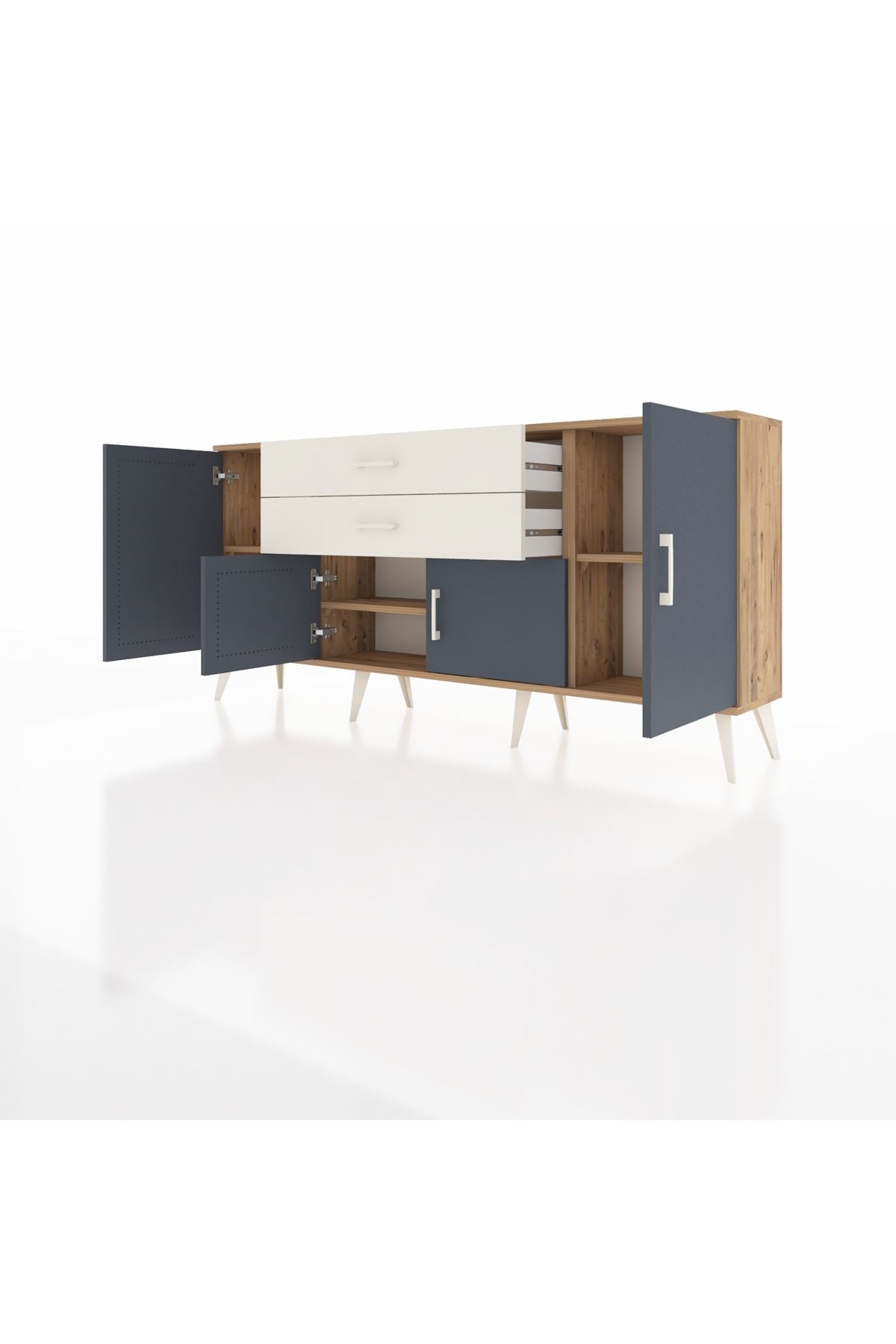 Arges Konsol 3 Raflı 2 Çekmeceli 4 Kapaklı 176x30x83 - S148M002V25A