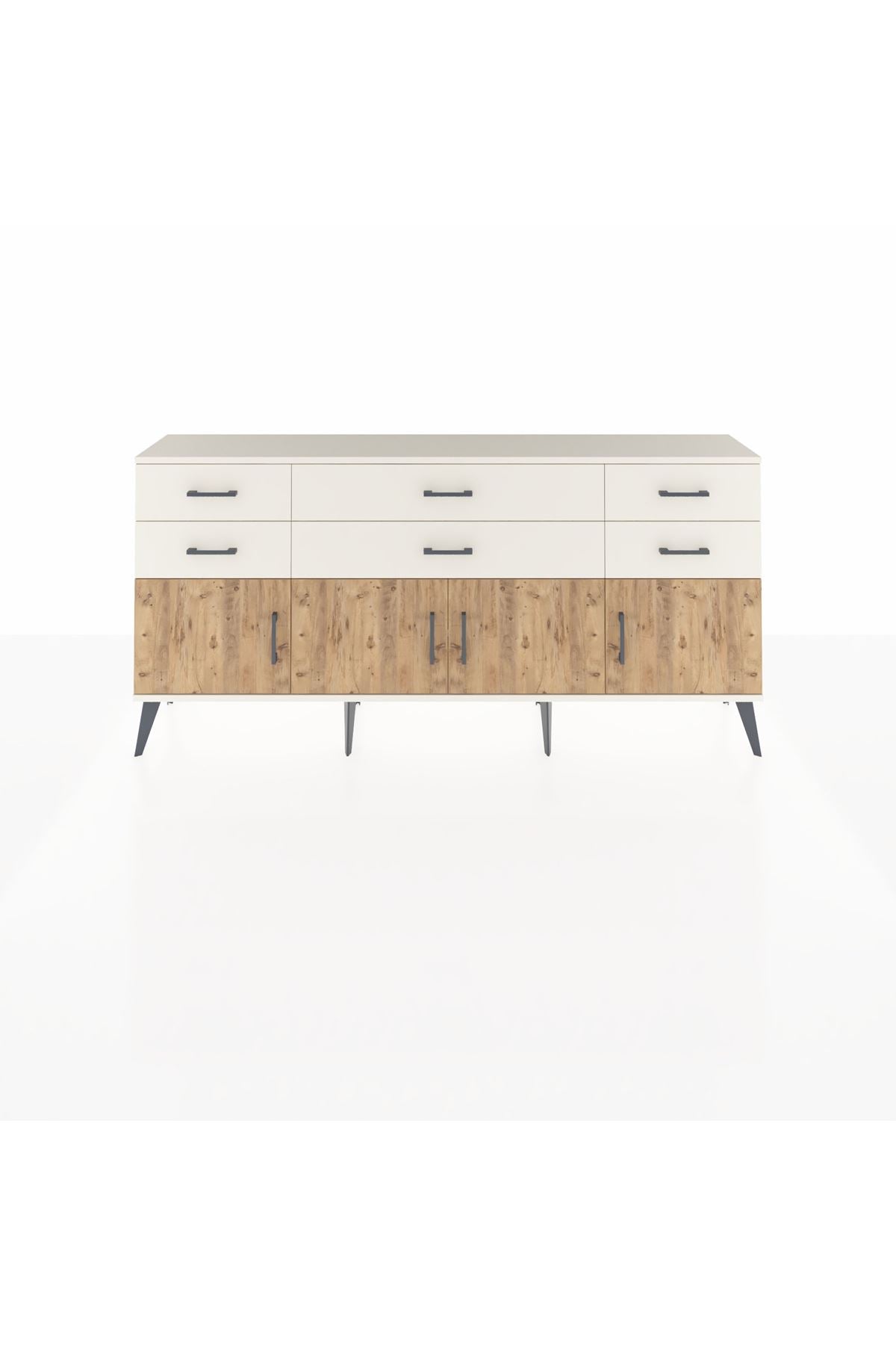 Arges Konsol 2 Raflı 6 Çekmeceli 4 Kapaklı 176x30x83 - S148M003V01A