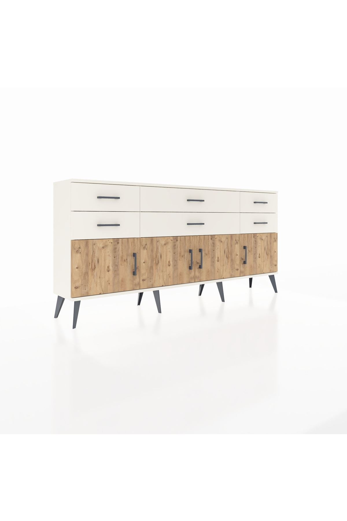 Arges Konsol 2 Raflı 6 Çekmeceli 4 Kapaklı 176x30x83 - S148M003V01A