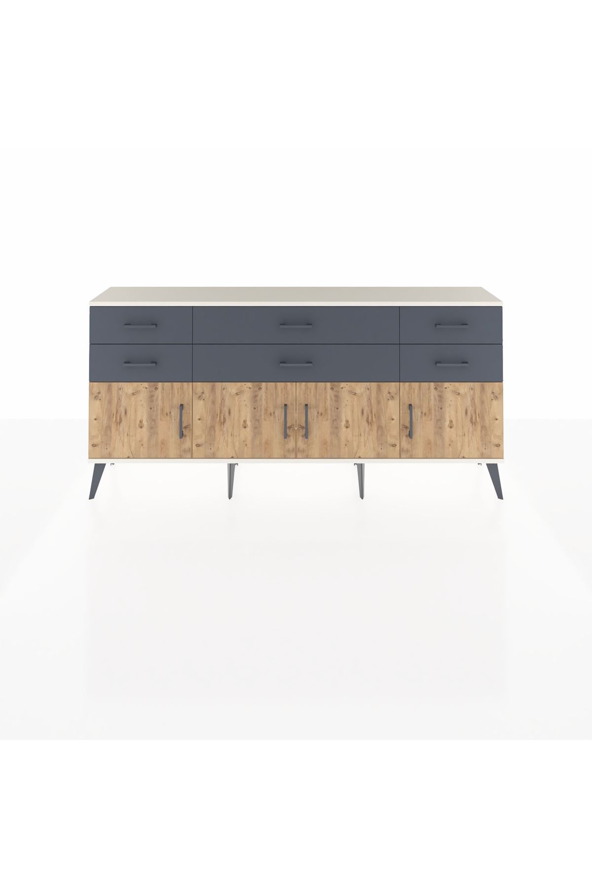 Arges Konsol 2 Raflı 6 Çekmeceli 4 Kapaklı 176x30x83 - S148M003V02A