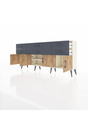 Arges Konsol 2 Raflı 6 Çekmeceli 4 Kapaklı 176x30x83 - S148M003V02A