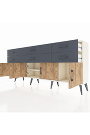 Arges Konsol 2 Raflı 6 Çekmeceli 4 Kapaklı 176x30x83 - S148M003V02A