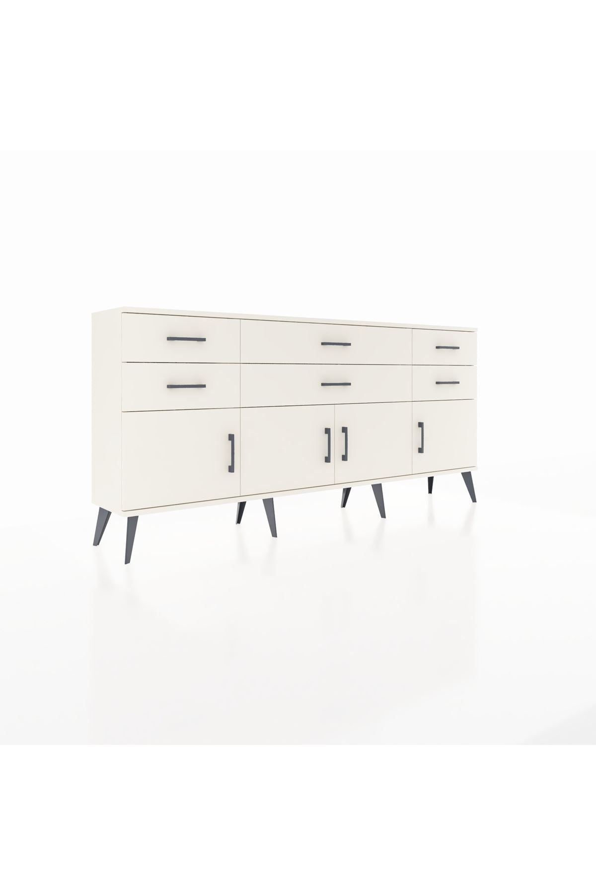 Arges Konsol 2 Raflı 6 Çekmeceli 4 Kapaklı 176x30x83 - S148M003V04A