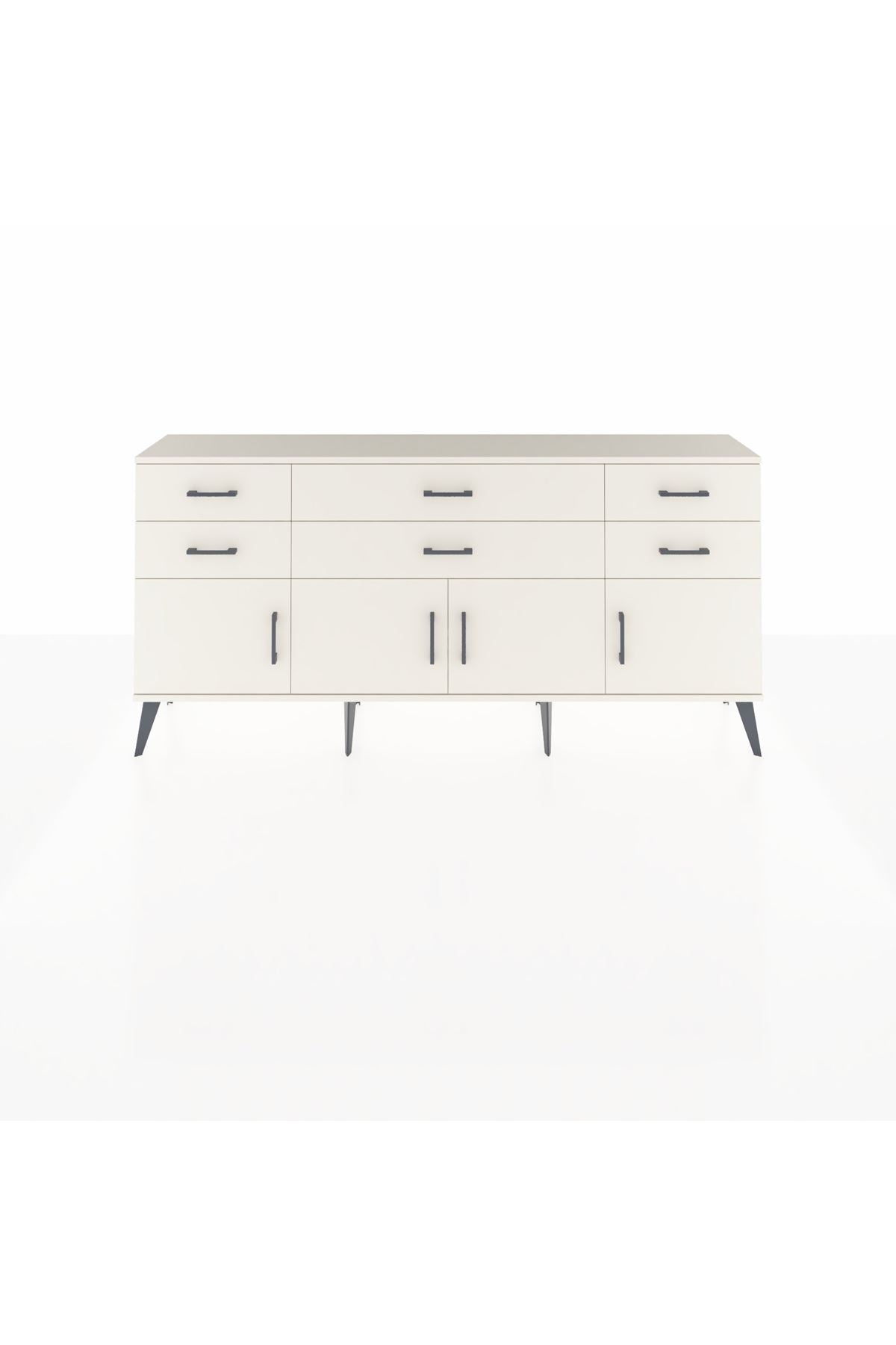 Arges Konsol 2 Raflı 6 Çekmeceli 4 Kapaklı 176x30x83 - S148M003V04A