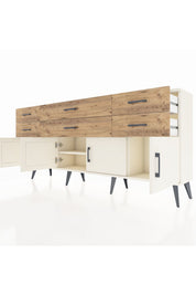 Arges Konsol 2 Raflı 6 Çekmeceli 4 Kapaklı 176x30x83 - S148M003V06A