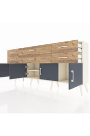 Arges Konsol 2 Raflı 6 Çekmeceli 4 Kapaklı 176x30x83 - S148M003V09A