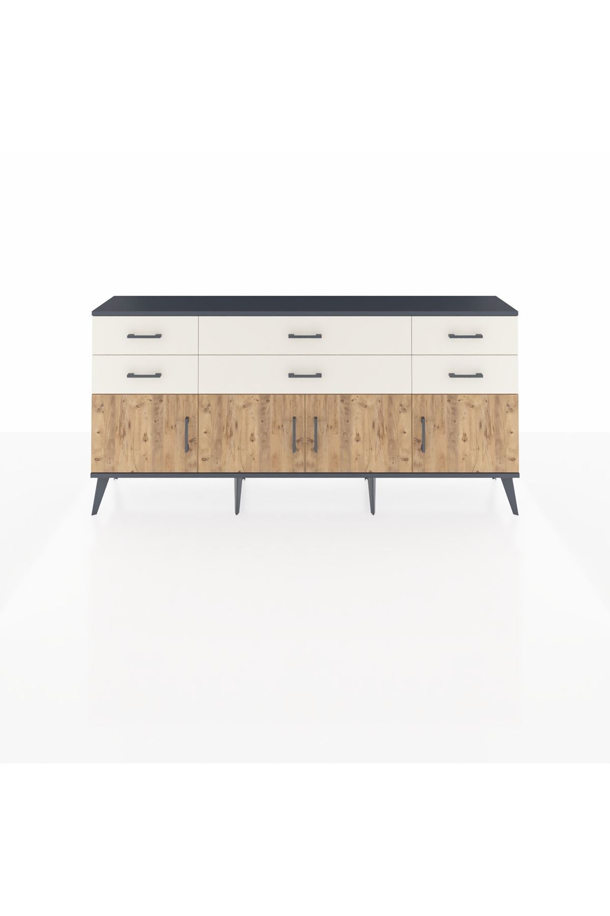 Arges Konsol 2 Raflı 6 Çekmeceli 4 Kapaklı 176x30x83 - S148M003V10A