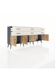 Arges Konsol 2 Raflı 6 Çekmeceli 4 Kapaklı 176x30x83 - S148M003V10A