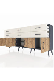 Arges Konsol 2 Raflı 6 Çekmeceli 4 Kapaklı 176x30x83 - S148M003V10A