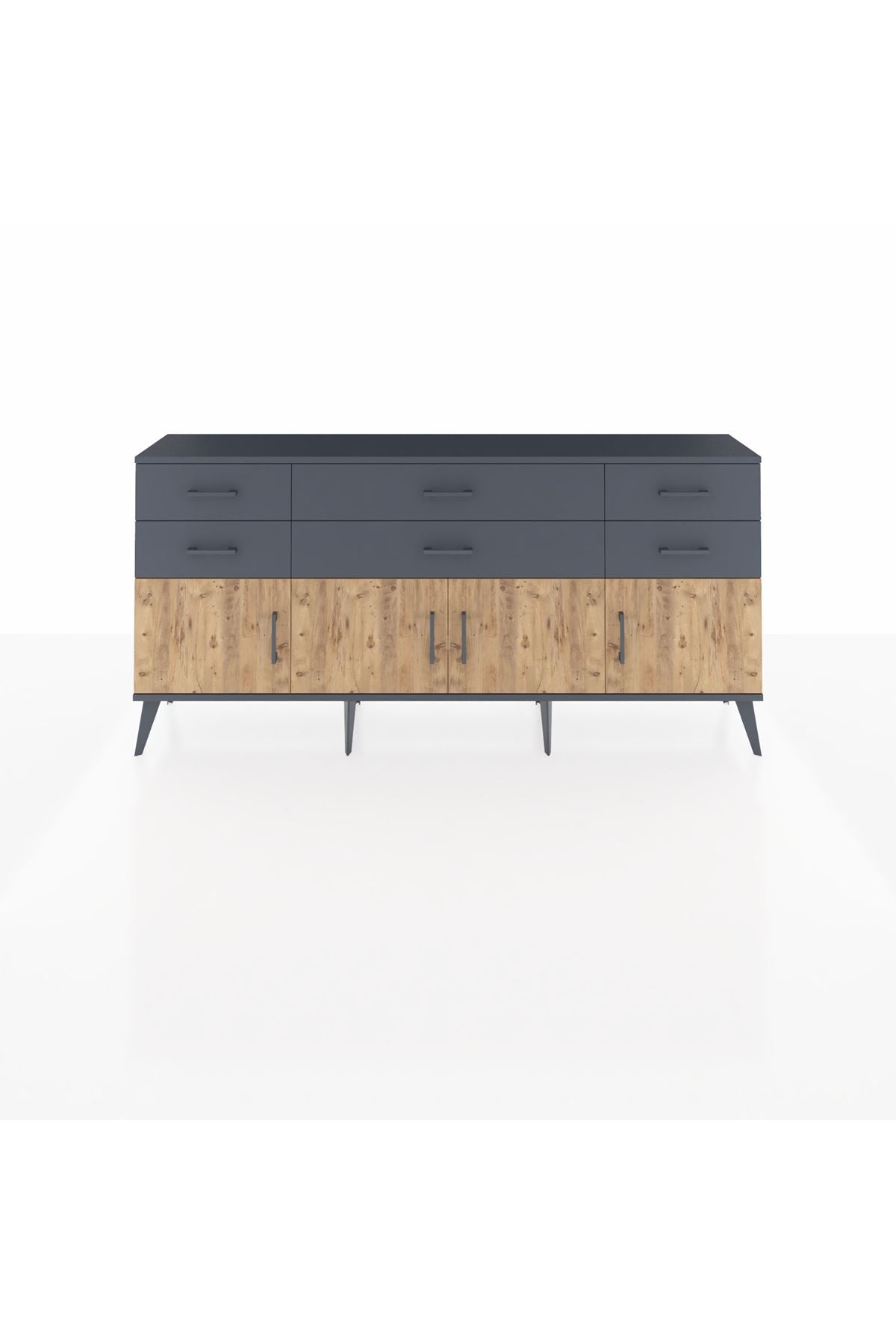 Arges Konsol 2 Raflı 6 Çekmeceli 4 Kapaklı 176x30x83 - S148M003V11A