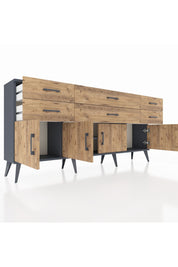 Arges Konsol 2 Raflı 6 Çekmeceli 4 Kapaklı 176x30x83 - S148M003V12A