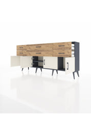 Arges Konsol 2 Raflı 6 Çekmeceli 4 Kapaklı 176x30x83 - S148M003V15A