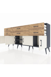 Arges Konsol 2 Raflı 6 Çekmeceli 4 Kapaklı 176x30x83 - S148M003V15A