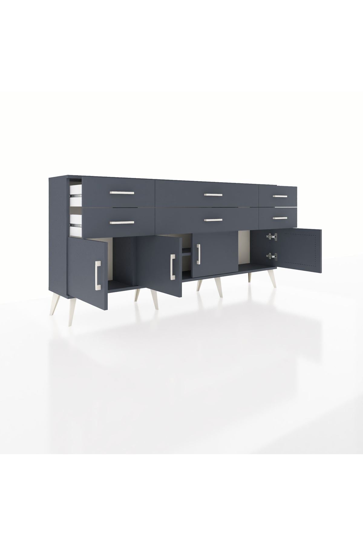 Arges Konsol 2 Raflı 6 Çekmeceli 4 Kapaklı 176x30x83 - S148M003V17A