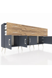 Arges Konsol 2 Raflı 6 Çekmeceli 4 Kapaklı 176x30x83 - S148M003V18A